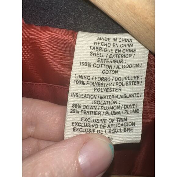 Timberland Women's Down Parka Puffer Jacket Red & Black Size XL Full Zip Flaw - Picture 7 of 16